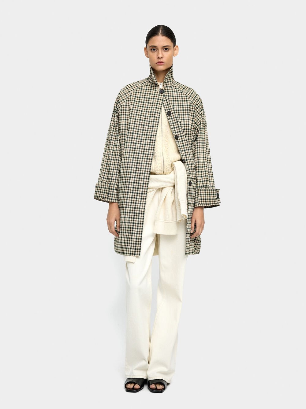 Parka estampado aos quadrados