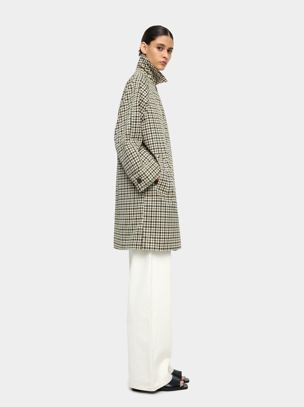 Parka estampado aos quadrados