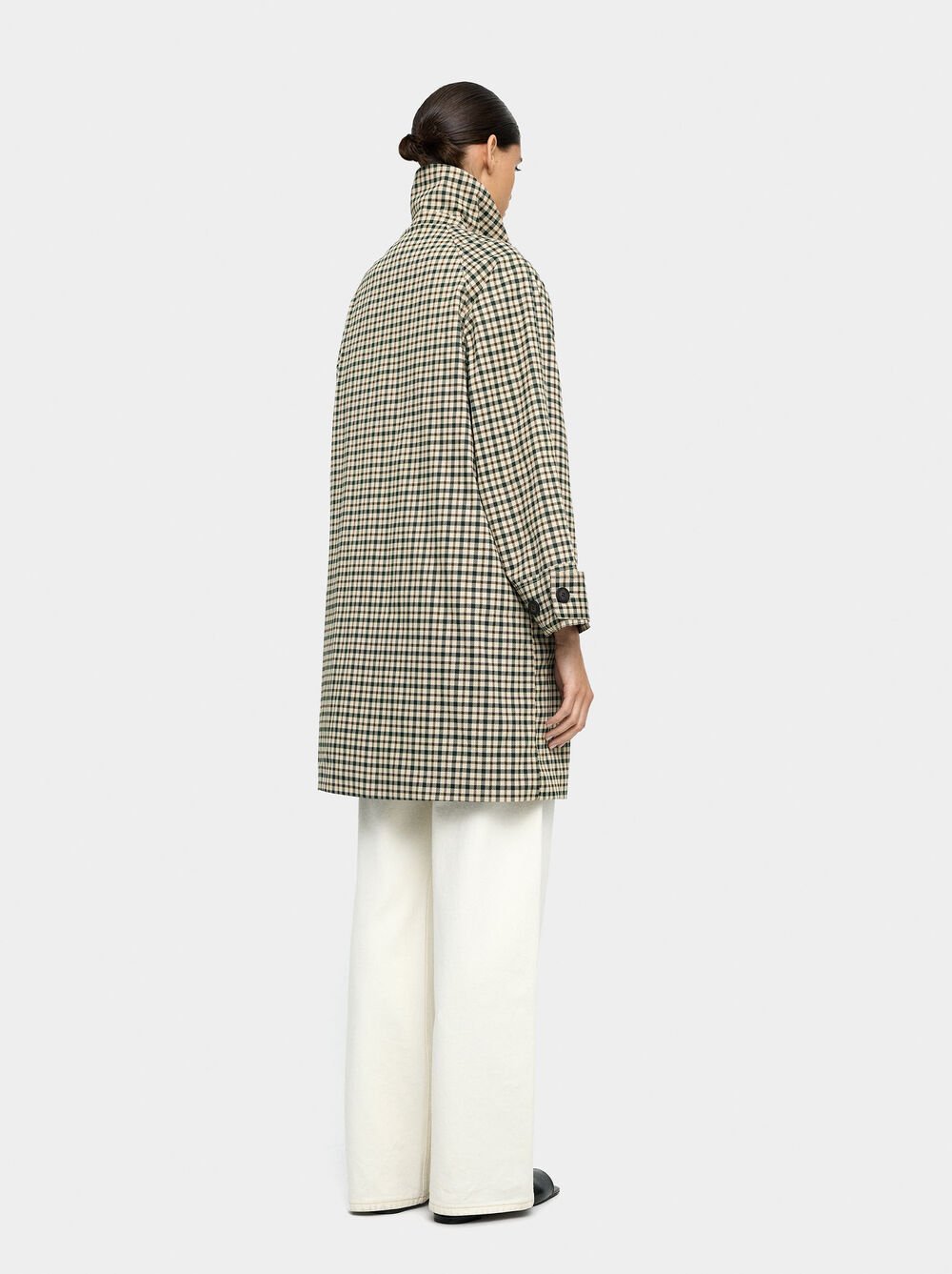 Parka estampado aos quadrados